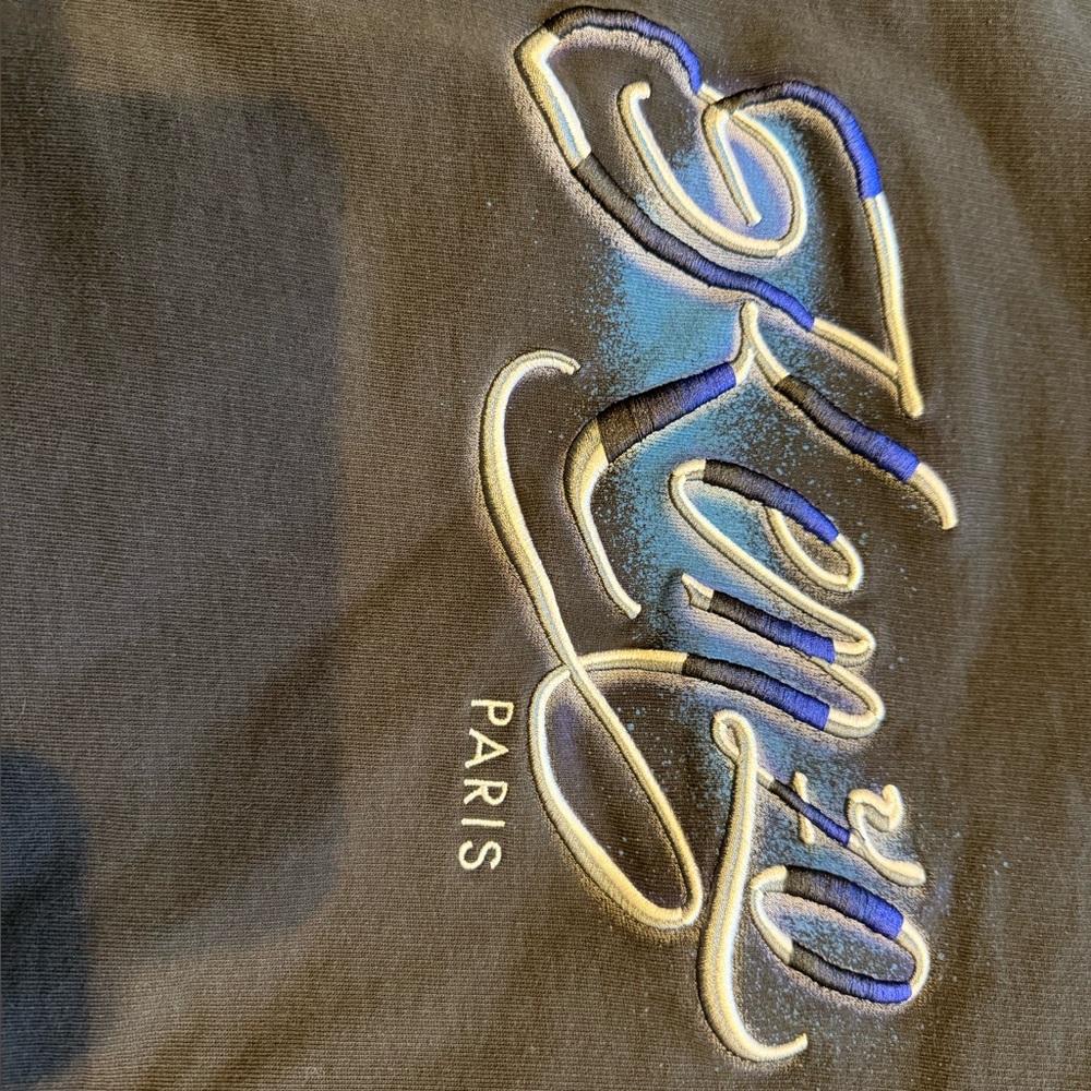 Kenzo Paris Embroidered sweatshirt-black with blue writing.  Good condition-7/10